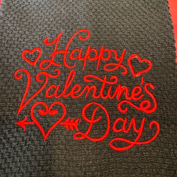 New Embroidered Kitchen Towel with the saying (Happy Valentines Day) - Picture 3 of 3